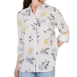 CHARTER CLUB 100% linen striped shirt (L)